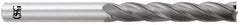 OSG - 1", 3" LOC, 1" Shank Diam, 6" OAL, 4 Flute, Solid Carbide Square End Mill - Single End, Uncoated, Spiral Flute, 30° Helix, Centercutting, Right Hand Cut, Right Hand Flute, Series 484 - Apex Tool & Supply