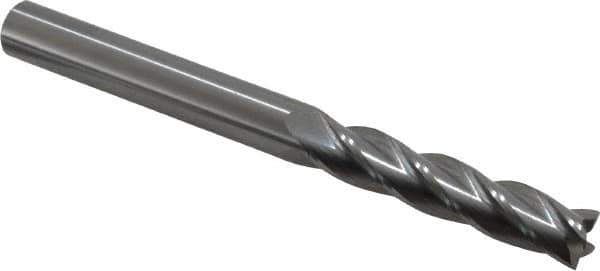 OSG - 3/8", 1-3/4" LOC, 3/8" Shank Diam, 4" OAL, 4 Flute, Solid Carbide Square End Mill - Single End, Uncoated, Spiral Flute, 30° Helix, Centercutting, Right Hand Cut, Right Hand Flute, Series 484 - Apex Tool & Supply