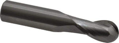 OSG - 3/8" Diam, 5/8" LOC, 2 Flute Solid Carbide Ball End Mill - Uncoated, Single End, 2" OAL, 3/8" Shank Diam, Spiral Flute - Apex Tool & Supply