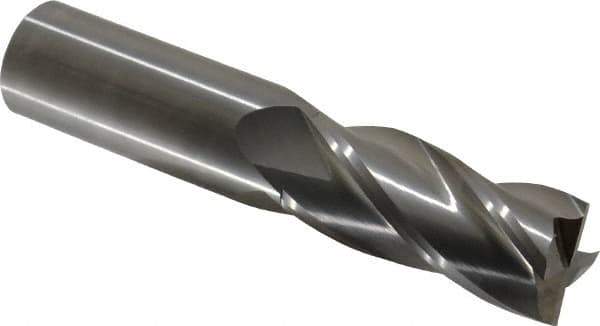OSG - 1", 2-1/4" LOC, 1" Shank Diam, 5" OAL, 4 Flute, Solid Carbide Square End Mill - Single End, Uncoated, Spiral Flute, 30° Helix, Centercutting, Right Hand Cut, Right Hand Flute, Series 464 - Apex Tool & Supply