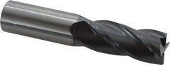 OSG - 1", 2-1/4" LOC, 1" Shank Diam, 5" OAL, 4 Flute, Solid Carbide Square End Mill - Single End, TiAlN Finish, Spiral Flute, 30° Helix, Centercutting, Right Hand Cut, Right Hand Flute, Series 464 - Apex Tool & Supply