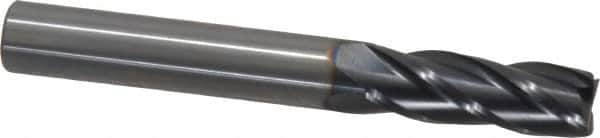 OSG - 3/8", 1-1/8" LOC, 3/8" Shank Diam, 3" OAL, 4 Flute, Solid Carbide Square End Mill - Single End, TiAlN Finish, Spiral Flute, 30° Helix, Centercutting, Right Hand Cut, Right Hand Flute, Series 464 - Apex Tool & Supply
