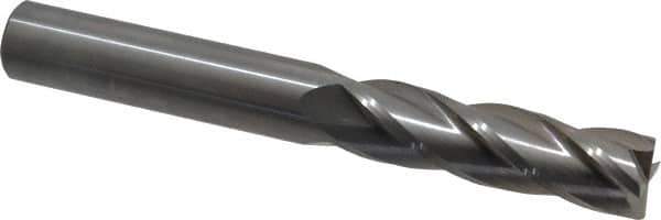 OSG - 5/8", 2-1/4" LOC, 5/8" Shank Diam, 5" OAL, 4 Flute, Solid Carbide Square End Mill - Single End, Uncoated, Spiral Flute, 30° Helix, Centercutting, Right Hand Cut, Right Hand Flute, Series 464 - Apex Tool & Supply