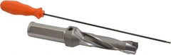 Kennametal - 26.59 to 27.09mm Diam, 3xD, 84.07mm Max Depth, 1-1/4" Shank Diam, 117.09mm Flute, 222.25mm OAL, Replaceable Tip Drill - KSEM1047 Insert, 6 Seat Size, Series KSEM - Apex Tool & Supply