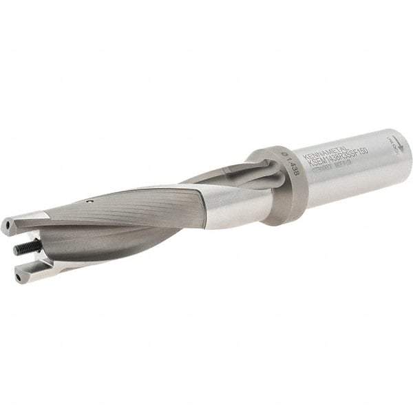 Kennametal - 36.53 to 37.51mm Diam, 3xD, 111mm Max Depth, 1-1/2" Shank Diam, 171.96mm Flute, 285.75mm OAL, Replaceable Tip Drill - KSEM1438 Insert, 10 Seat Size, Series KSEM - Apex Tool & Supply