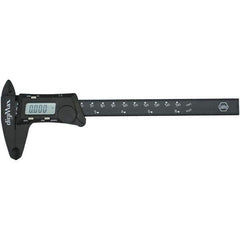 Wiha - 0 to 150mm Range, 0.01mm Resolution, Electronic Caliper - Polycarbonate with 1-1/2" Carbon Fiber Reinforced Plastic (CFRP) Jaws, 0.01mm Accuracy - Apex Tool & Supply