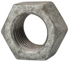 Value Collection - 2 - 4-1/2 UNC Steel Right Hand Hex Nut - 3" Across Flats, 1-23/32" High, Hot Dipped Galvanized Finish - Apex Tool & Supply