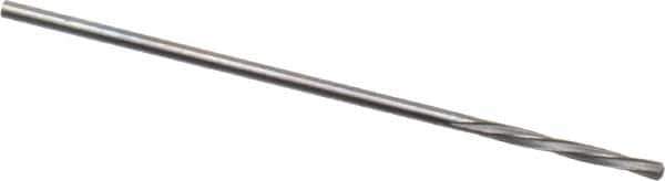Magafor - 0.8611mm Solid Carbide 4 Flute Chucking Reamer - Spiral Flute, 0.0339" Straight Shank, 9/32" Flute Length, 1-5/16" OAL - Apex Tool & Supply