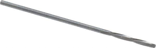 Magafor - #56 Solid Carbide 4 Flute Chucking Reamer - Spiral Flute, 0.0465" Straight Shank, 25/64" Flute Length, 1-9/16" OAL - Apex Tool & Supply