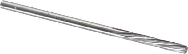Magafor - 2.54mm Solid Carbide 6 Flute Chucking Reamer - Spiral Flute, 2.54mm Straight Shank, 19/32" Flute Length, 2-1/4" OAL - Apex Tool & Supply