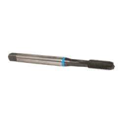 Emuge - 1/4-28 UNF 2BX 3 Flute Bright Finish Cobalt Straight Flute Machine Tap - Modified Bottoming, Right Hand Thread, 3.15" OAL, 0.669" Thread Length, Oversize - Exact Industrial Supply