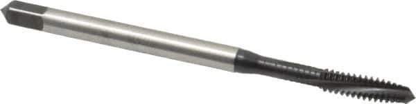 Emuge - #6-32 UNC 3 Flute 2BX Plug Spiral Flute Tap - Cobalt, Nitride Finish, 2.205" OAL, Left Hand Flute, Right Hand Thread, Series Rekord C-Ti - Apex Tool & Supply