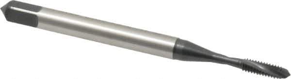 Emuge - #2-56 UNC 2 Flute 2BX Modified Bottoming Spiral Flute Tap - Cobalt, Oxide Finish, 1.772" OAL, Right Hand Flute, Right Hand Thread, Series Rekord D-Ti - Apex Tool & Supply
