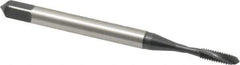 Emuge - #2-56 UNC 2 Flute 2BX Modified Bottoming Spiral Flute Tap - Cobalt, Oxide Finish, 1.772" OAL, Right Hand Flute, Right Hand Thread, Series Rekord D-Ti - Apex Tool & Supply