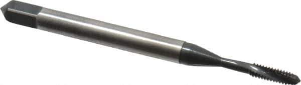Emuge - #2-56 UNC 2 Flute 3BX Modified Bottoming Spiral Flute Tap - Cobalt, Oxide Finish, 1.772" OAL, Right Hand Flute, Right Hand Thread, Series Rekord D-Ti - Apex Tool & Supply