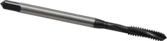 Emuge - #6-32 UNC 3 Flute 3BX Modified Bottoming Spiral Flute Tap - Cobalt, Oxide Finish, 2.205" OAL, Right Hand Flute, Right Hand Thread, Series Rekord D-Ti - Apex Tool & Supply