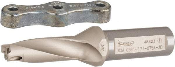Iscar - 0.591 to 5/8" Diam, 3xD, 1.77" Max Depth, 3/4" Shank Diam, Replaceable Tip Drill - IDI Insert, 15 Seat Size, DCM Toolholder, Series ChamDrill - Apex Tool & Supply