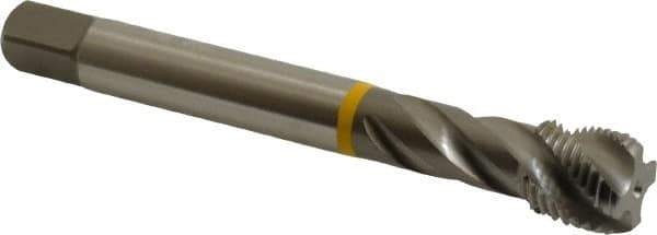 Emuge - 9/16-18 UNF 4 Flute 2B Modified Bottoming Spiral Flute Tap - Cobalt, Bright Finish, 3.937" OAL, Right Hand Flute, Right Hand Thread, Series Enorm - Apex Tool & Supply