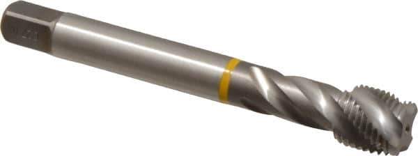 Emuge - 9/16-18 UNF 4 Flute 3B Modified Bottoming Spiral Flute Tap - Cobalt, Bright Finish, 3.937" OAL, Right Hand Flute, Right Hand Thread, Series Enorm - Apex Tool & Supply