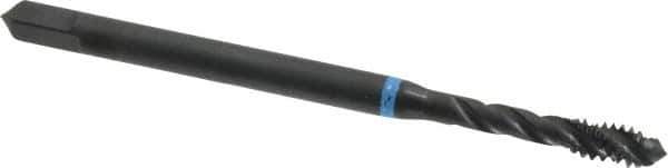 Emuge - #6-32 UNC 3 Flute 3B Modified Bottoming Spiral Flute Tap - Cobalt, Oxide Finish, 2.205" OAL, Right Hand Flute, Right Hand Thread, Series Enorm-VA - Apex Tool & Supply