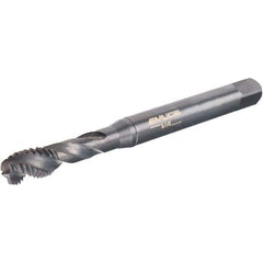 Emuge - 1/4-20 UNC 3 Flute 2B Modified Bottoming Spiral Flute Tap - Cobalt, Oxide Finish, 3.15" OAL, Right Hand Flute, Right Hand Thread, Series Enorm-VA - Apex Tool & Supply