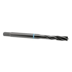 Emuge - 3/8-16 UNC 3 Flute 2B Modified Bottoming Spiral Flute Tap - Cobalt, Oxide Finish, 3.937" OAL, Right Hand Flute, Right Hand Thread, Series Enorm-VA - Apex Tool & Supply