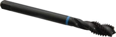 Emuge - 7/16-14 UNC 3 Flute 3B Modified Bottoming Spiral Flute Tap - Cobalt, Oxide Finish, 3.937" OAL, Right Hand Flute, Right Hand Thread, Series Enorm-VA - Apex Tool & Supply