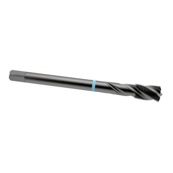 Emuge - 7/16-20 UNF 3 Flute 2B Modified Bottoming Spiral Flute Tap - Cobalt, Oxide Finish, 3.937" OAL, Right Hand Flute, Right Hand Thread, Series Enorm-VA - Apex Tool & Supply