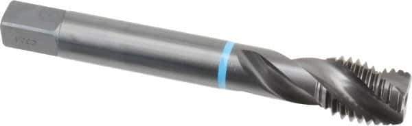 Emuge - 3/4-10 UNC 3 Flute 2B Modified Bottoming Spiral Flute Tap - Cobalt, Oxide Finish, 4.921" OAL, Right Hand Flute, Right Hand Thread, Series Enorm-VA - Apex Tool & Supply