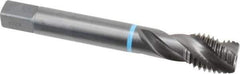 Emuge - 3/4-10 UNC 3 Flute 2B Modified Bottoming Spiral Flute Tap - Cobalt, Oxide Finish, 4.921" OAL, Right Hand Flute, Right Hand Thread, Series Enorm-VA - Apex Tool & Supply