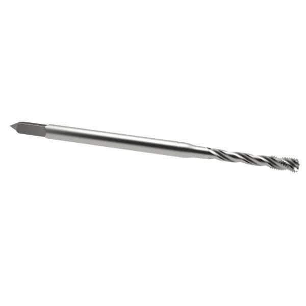 Emuge - #6-32 UNC 3 Flute 2B Bottoming Spiral Flute Tap - Cobalt, Bright Finish, 2.205" OAL, Right Hand Flute, Right Hand Thread, Series Enorm Z - Exact Industrial Supply