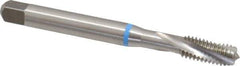 Emuge - 3/8-16 UNC 3 Flute 2B Modified Bottoming Spiral Flute Tap - Cobalt, Bright Finish, 3.937" OAL, Right Hand Flute, Right Hand Thread, Series Rekord D-VA - Apex Tool & Supply