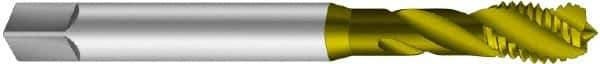 Emuge - #3-48 UNC 2 Flute 2B Bottoming Spiral Flute Tap - Cobalt, TiN Finish, 1.969" OAL, Right Hand Flute, Right Hand Thread, Series Enorm Z - Apex Tool & Supply