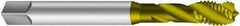 Emuge - #1-72 UNF 2 Flute 2B Bottoming Spiral Flute Tap - Cobalt, TiN Finish, 1.772" OAL, Right Hand Flute, Right Hand Thread, Series Enorm Z - Apex Tool & Supply