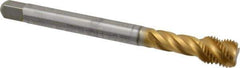 Emuge - 7/16-20 UNF 4 Flute 2B Bottoming Spiral Flute Tap - Cobalt, TiN Finish, 3.937" OAL, Right Hand Flute, Right Hand Thread, Series Enorm Z - Apex Tool & Supply