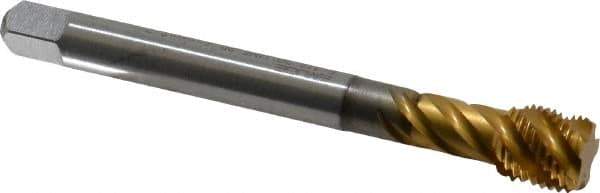 Emuge - 1/2-20 UNF 5 Flute 2B Bottoming Spiral Flute Tap - Cobalt, TiN Finish, 3.937" OAL, Right Hand Flute, Right Hand Thread, Series Enorm Z - Apex Tool & Supply