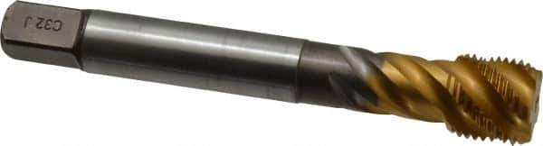 Emuge - 5/8-18 UNF 5 Flute 2B Bottoming Spiral Flute Tap - Cobalt, TiN Finish, 3.937" OAL, Right Hand Flute, Right Hand Thread, Series Enorm Z - Apex Tool & Supply