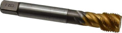 Emuge - 5/8-18 UNF 5 Flute 2B Bottoming Spiral Flute Tap - Cobalt, TiN Finish, 3.937" OAL, Right Hand Flute, Right Hand Thread, Series Enorm Z - Apex Tool & Supply