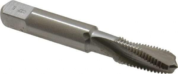 Emuge - 1/16-27 NPT, 15° Helix, 3 Flutes, Modified Bottoming Chamfer, Bright Finish, High Speed Steel, Spiral Flute Pipe Tap - Right Hand Flute, 5/16" Shank Diam, 0.69" Thread Length, 0.250-0.375" Projection, 0.234" Square Size, - Apex Tool & Supply