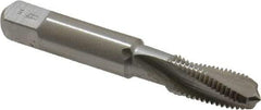 Emuge - 1/16-27 NPT, 15° Helix, 3 Flutes, Modified Bottoming Chamfer, Bright Finish, High Speed Steel, Spiral Flute Pipe Tap - Right Hand Flute, 5/16" Shank Diam, 0.69" Thread Length, 0.250-0.375" Projection, 0.234" Square Size, - Apex Tool & Supply