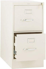 Hon - 26" Wide x 29" High x 26-1/2" Deep, 2 Drawer Vertical File with Lock - Steel, Putty - Apex Tool & Supply
