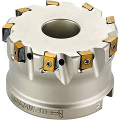 Iscar - 6 Inserts, 2-1/2" Cut Diam, 1" Arbor Diam, 0.315" Max Depth of Cut, Indexable Square-Shoulder Face Mill - 0/90° Lead Angle, 1-3/4" High, T490 LN.. 0804 Insert Compatibility, Through Coolant, Series Helitang - Apex Tool & Supply