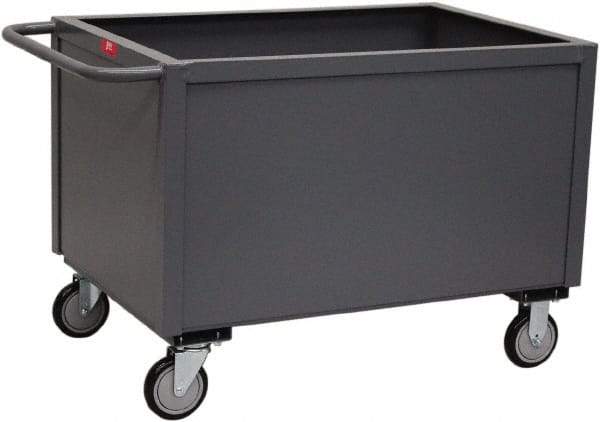Jamco - 1,200 Lb Capacity, 1 Shelf, 4-Sided Steel Stock Truck - 18" Long x 36" Wide x 27" High, 5" Diam Urethane Wheels - Apex Tool & Supply