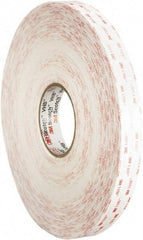 3M - 2" x 36 Yd Acrylic Adhesive Double Sided Tape - 45 mil Thick, White, Foam Liner - Apex Tool & Supply
