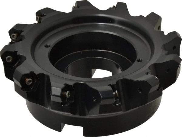 Kennametal - 6" Cut Diam, 2" Arbor Hole, 4.51mm Max Depth of Cut, 45° Indexable Chamfer & Angle Face Mill - 12 Inserts, HNGJ 535-GD Insert, Right Hand Cut, 12 Flutes, Through Coolant, Series KSHR - Apex Tool & Supply