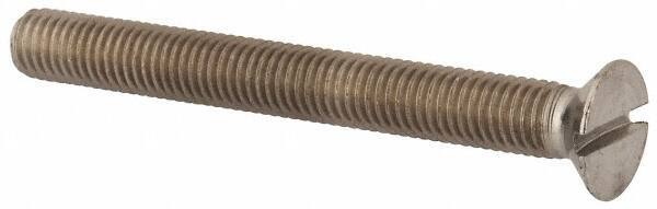Value Collection - M10x1.50, 90mm OAL Slotted Drive Machine Screw - Flat Head, Grade 316 & A4 Stainless Steel, Uncoated, Without Washer - Apex Tool & Supply