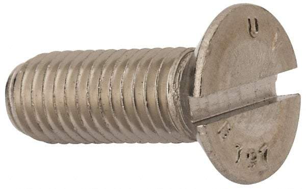 Value Collection - M12x1.75 Metric Coarse, 35mm OAL Slotted Drive Machine Screw - Flat Head, Grade 316 & A4 Stainless Steel, Uncoated, Without Washer - Apex Tool & Supply