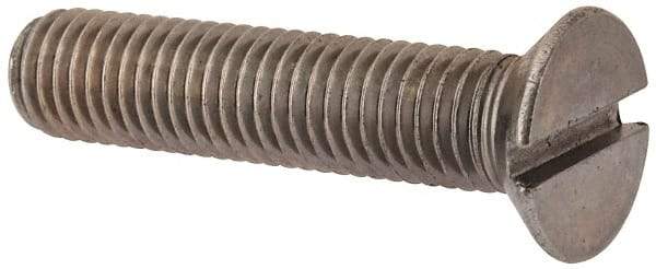 Value Collection - M12x1.75 Metric Coarse, 55mm OAL Slotted Drive Machine Screw - Flat Head, Grade 316 & A4 Stainless Steel, Uncoated, Without Washer - Apex Tool & Supply