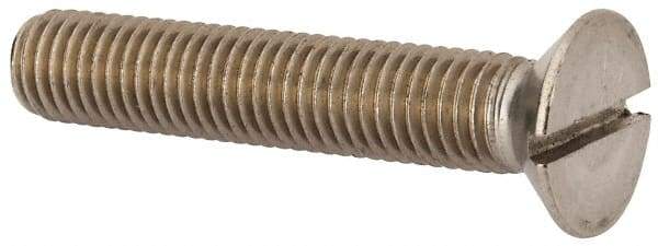 Value Collection - M12x1.75 Metric Coarse, 65mm OAL Slotted Drive Machine Screw - Flat Head, Grade 316 & A4 Stainless Steel, Uncoated, Without Washer - Apex Tool & Supply