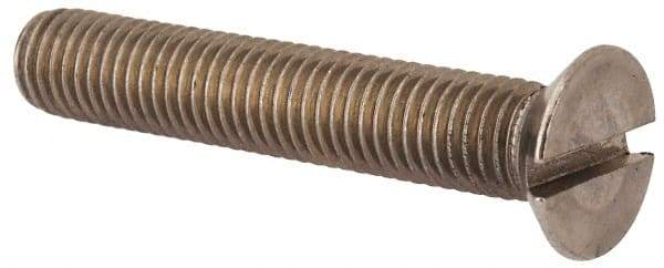 Value Collection - M12x1.75 Metric Coarse, 70mm OAL Slotted Drive Machine Screw - Flat Head, Grade 316 & A4 Stainless Steel, Uncoated, Without Washer - Apex Tool & Supply